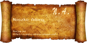 Noszko Adony névjegykártya